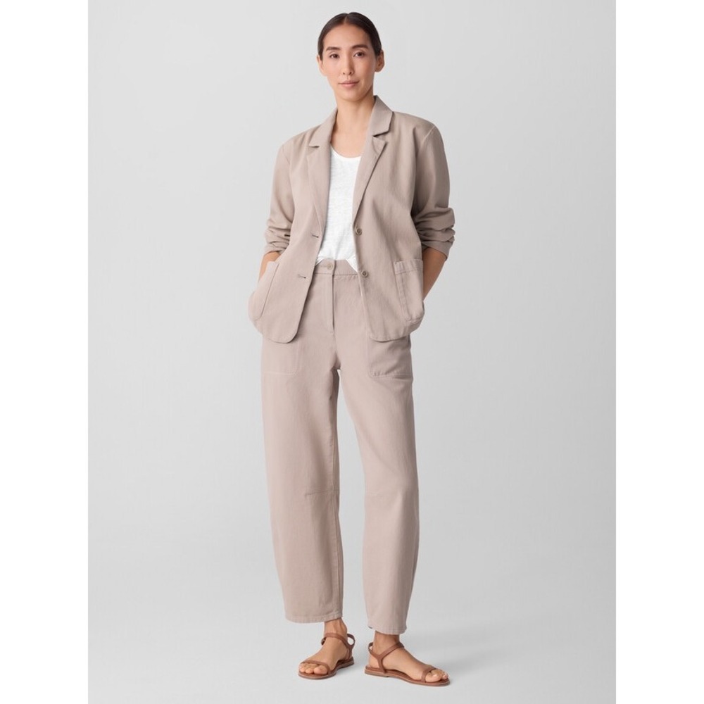 Eileen Fisher Dove Blazer Organic Cotton Nylon Tan Jacket XL S6AKR-J5808M NWT